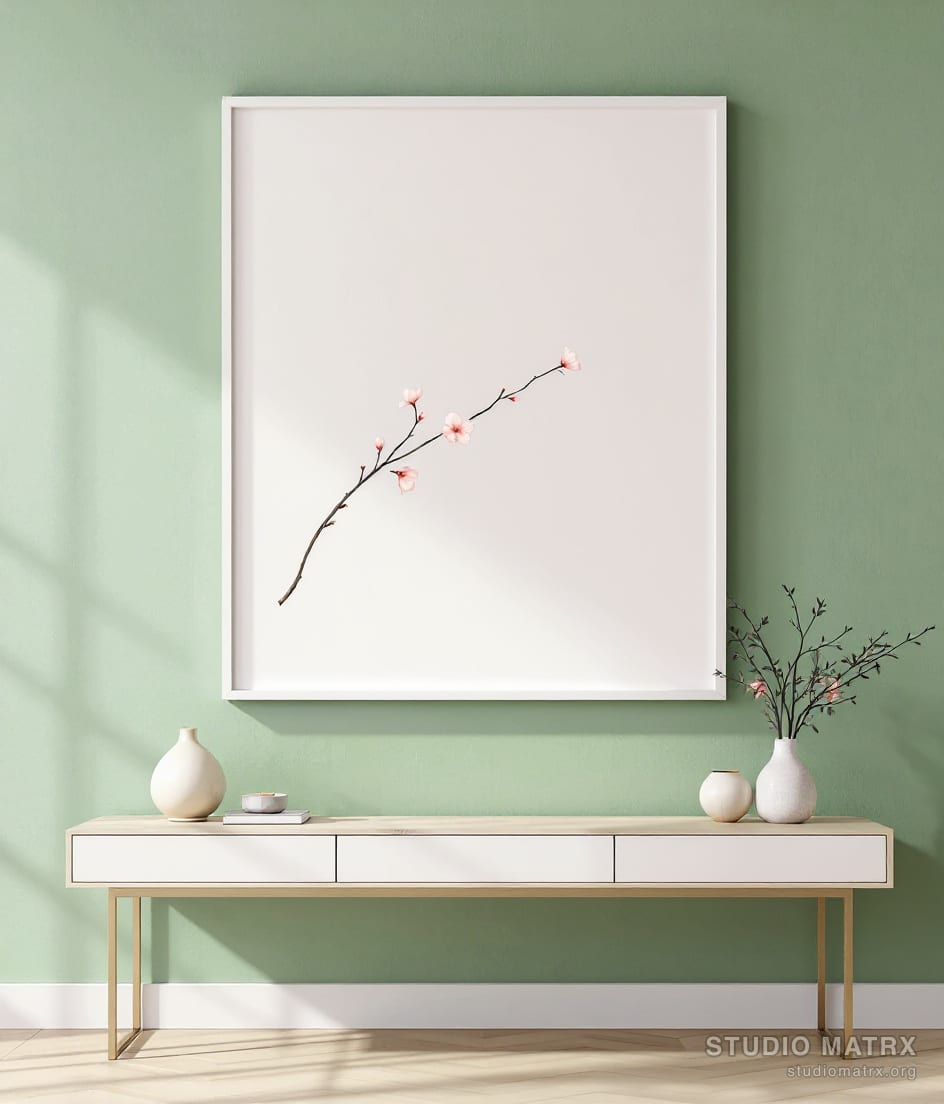 Cherry Blossom Branch — Sage Wall