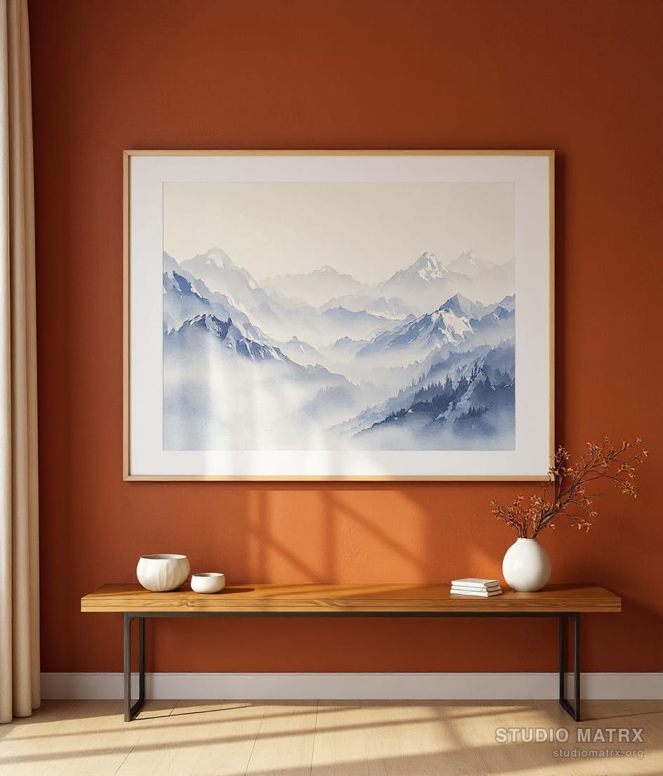 Himalayan Valley at Dawn — Terracotta Wall