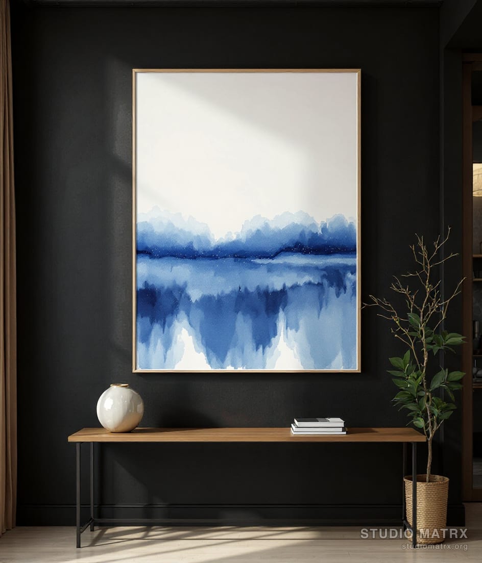 Indigo Wash — Charcoal Wall