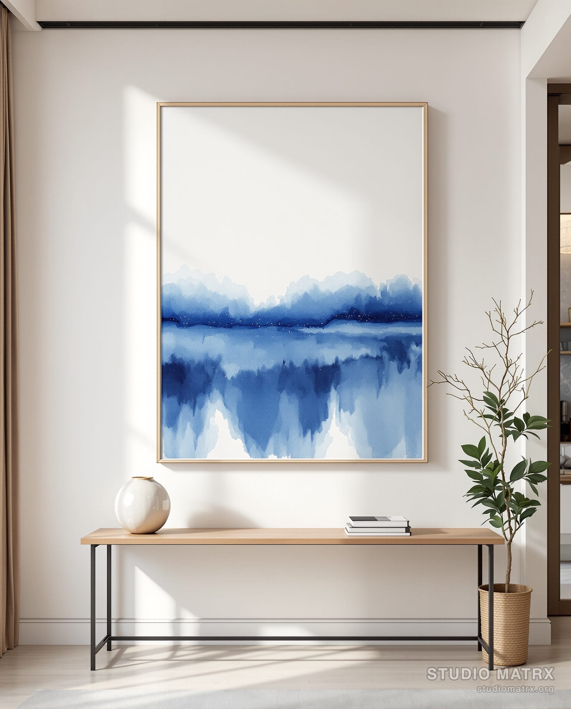 Indigo Wash — Warm White Wall