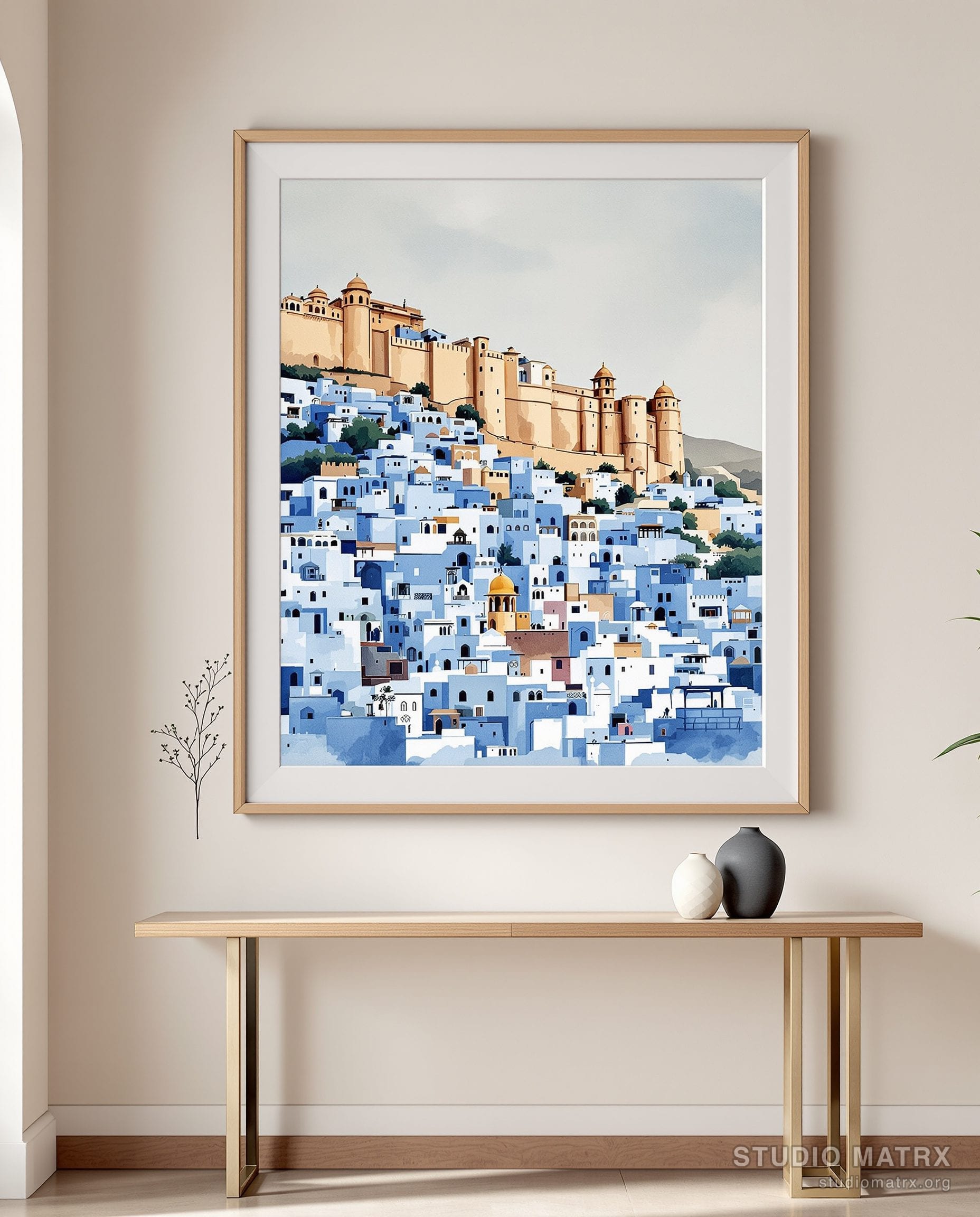 Jodhpur Blue City — Warm White Wall