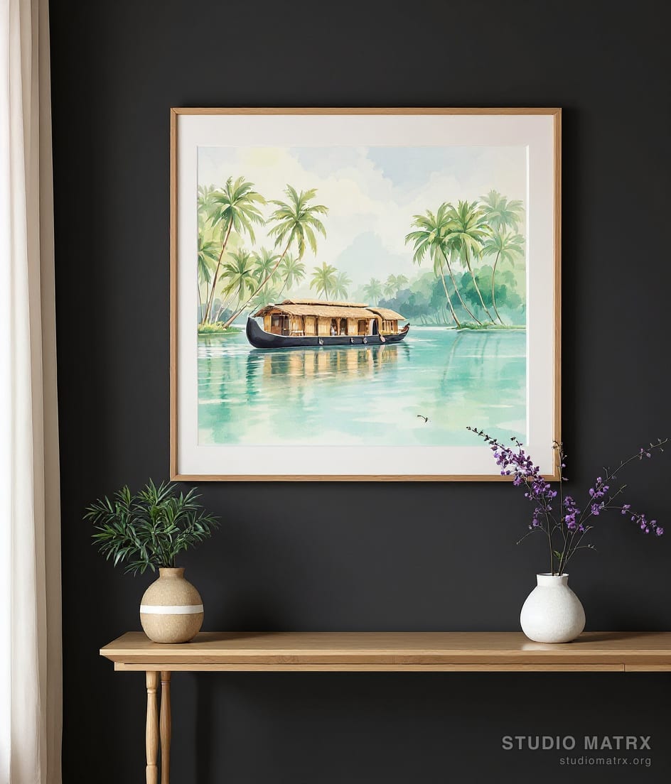 Kerala Backwaters — Charcoal Wall