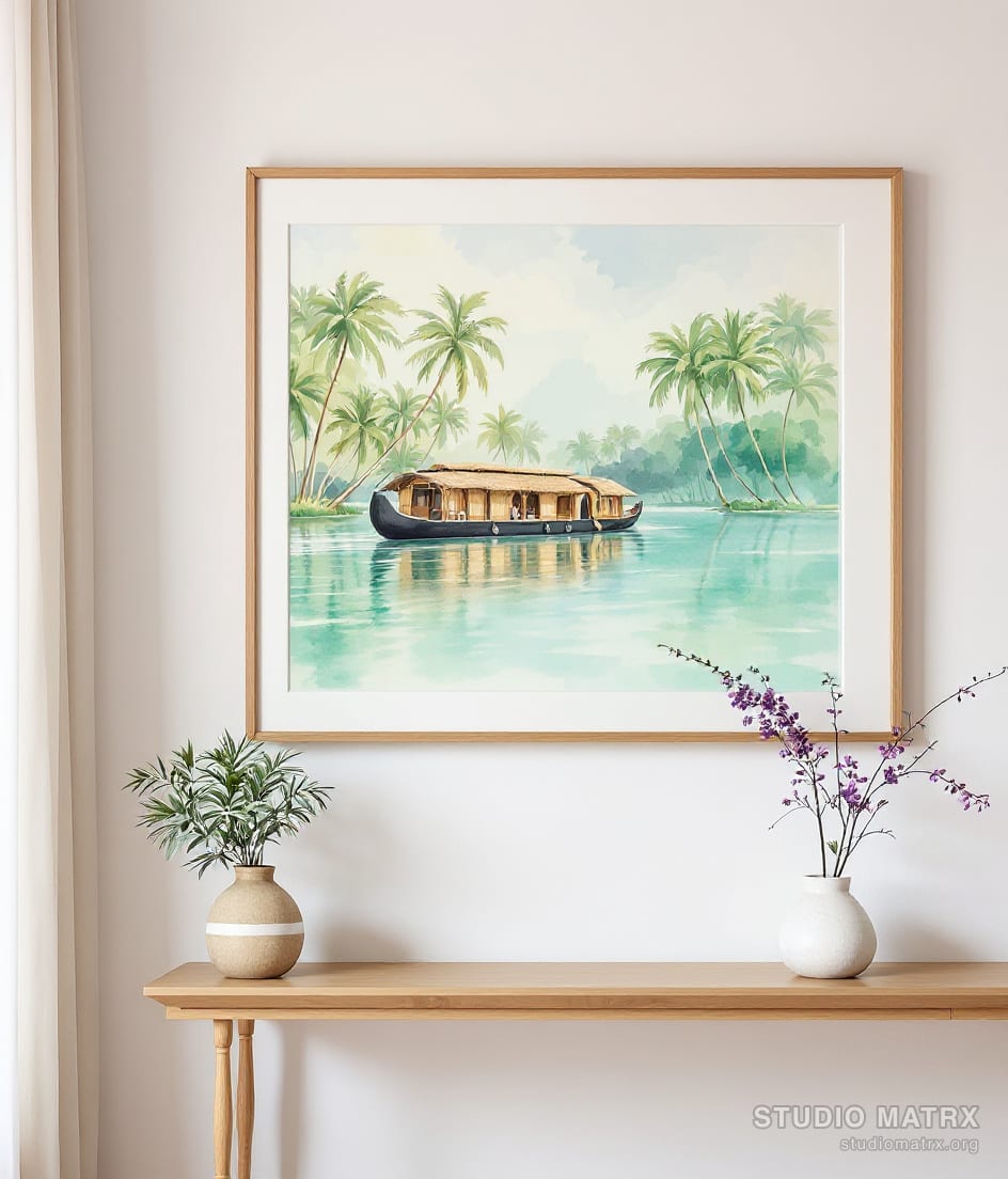 Kerala Backwaters — Warm White Wall
