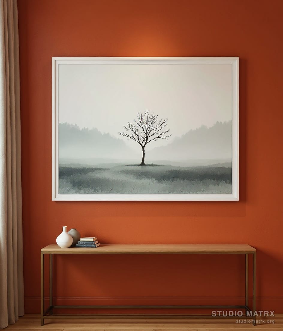 Lone Tree in Mist — Terracotta Wall