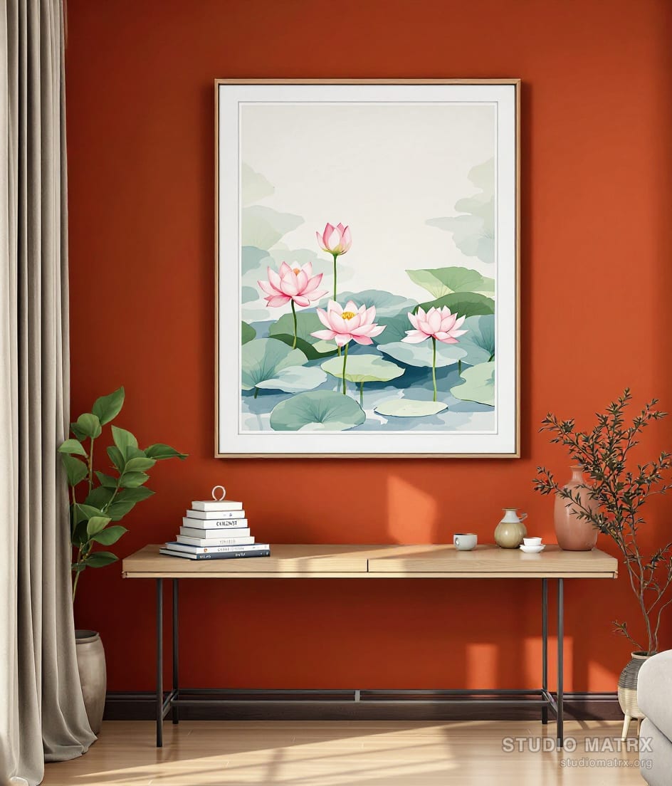 Lotus Pond in Bloom — Terracotta Wall