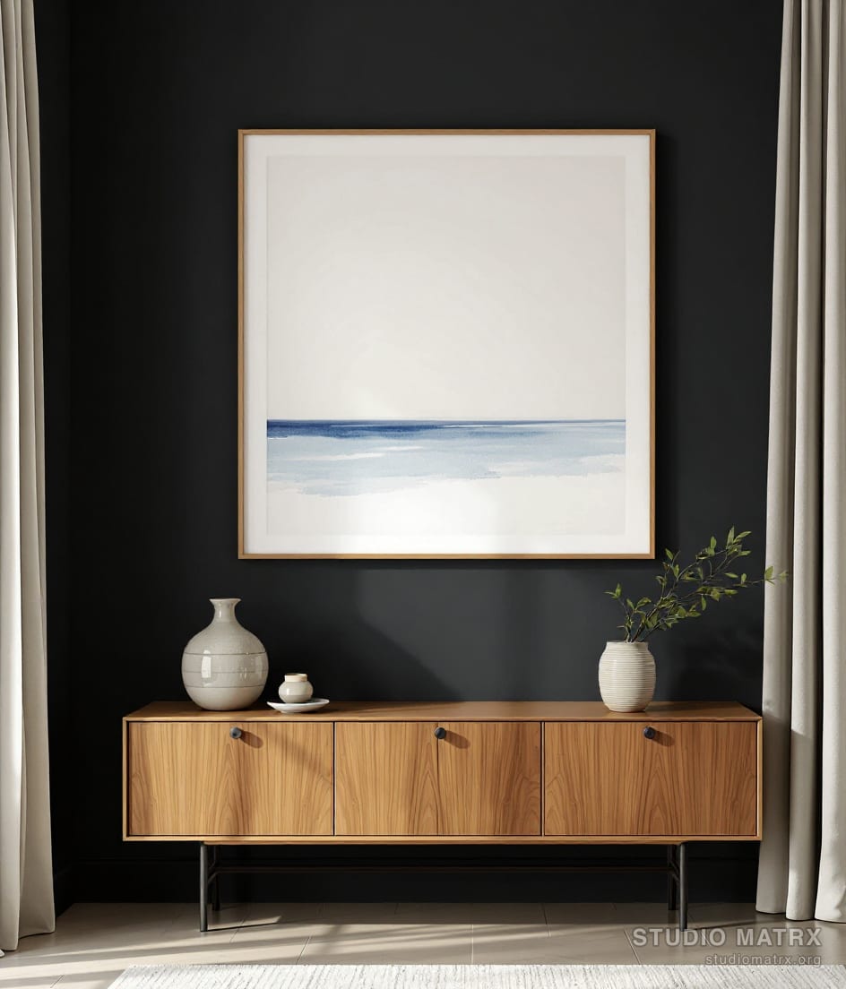 Minimal Horizon — Charcoal Wall
