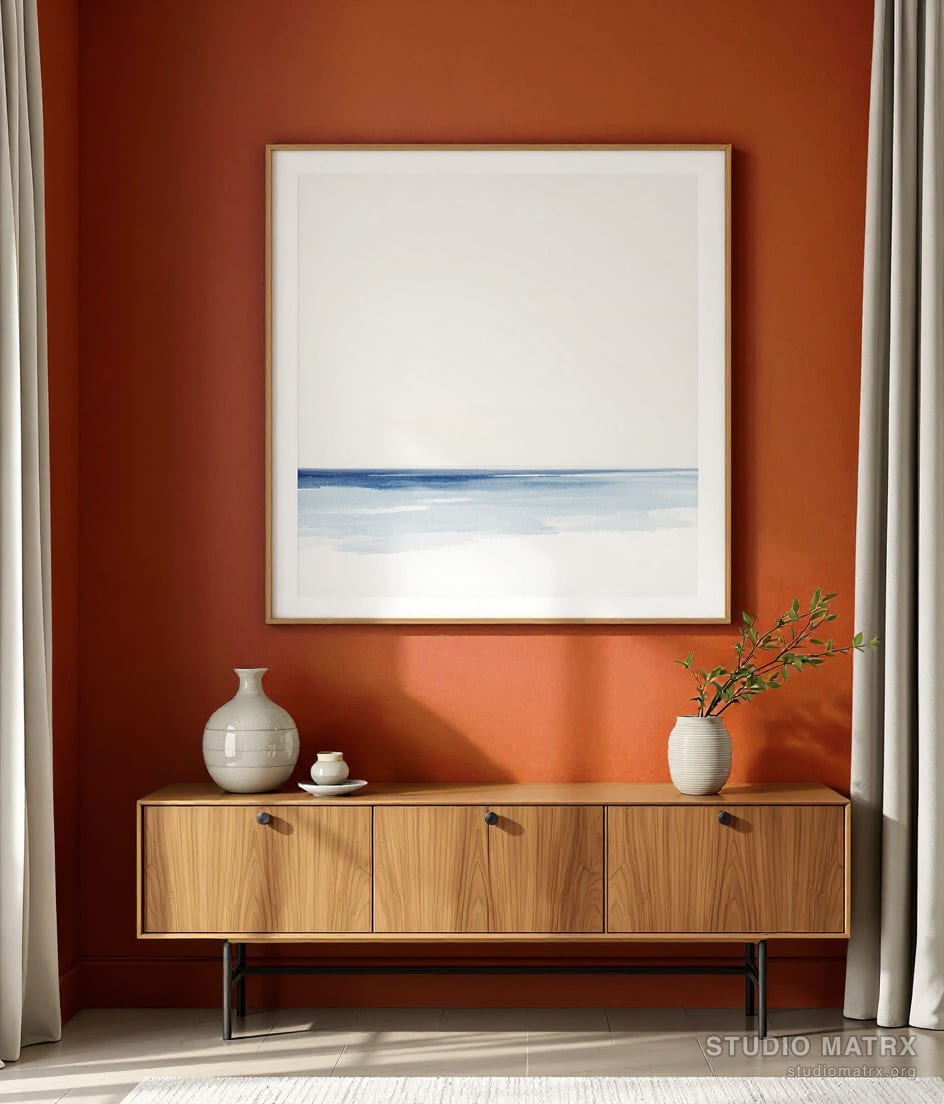 Minimal Horizon — Terracotta Wall