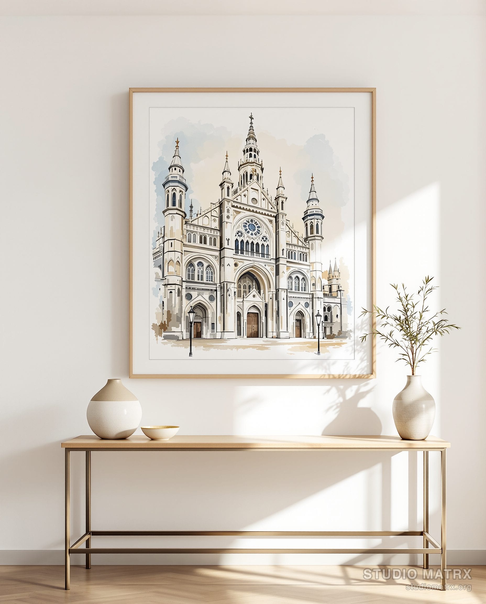 Mumbai Heritage Facade — Warm White Wall