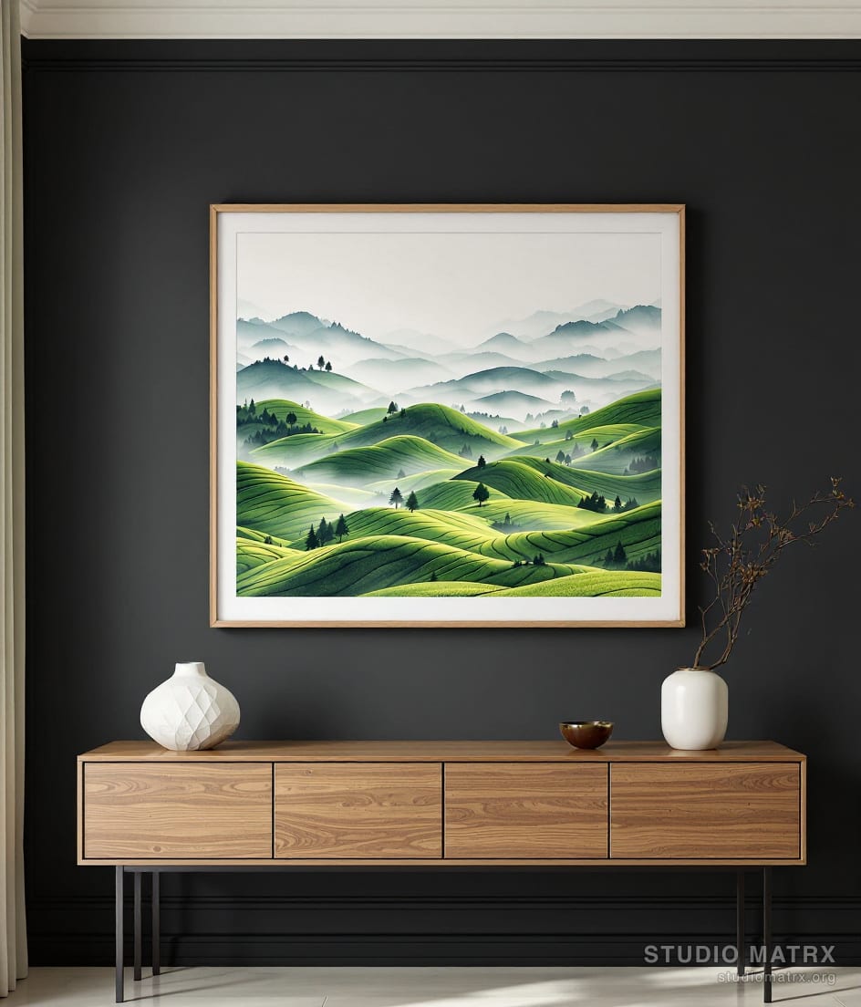 Munnar Tea Hills — Charcoal Wall