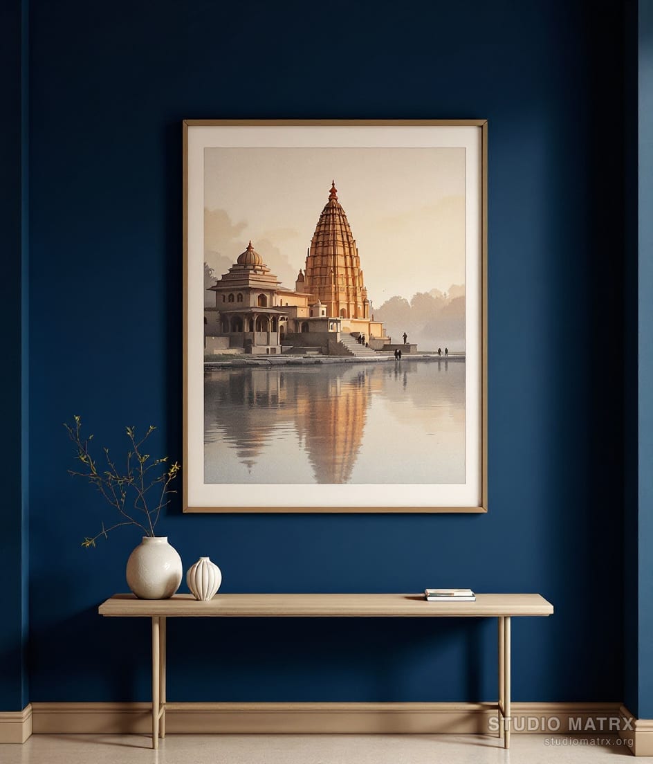 Temple by the River — Navy Wall