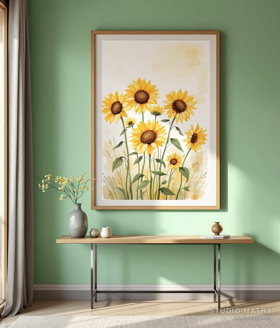 Sunflowers in Summer — Sage Wall