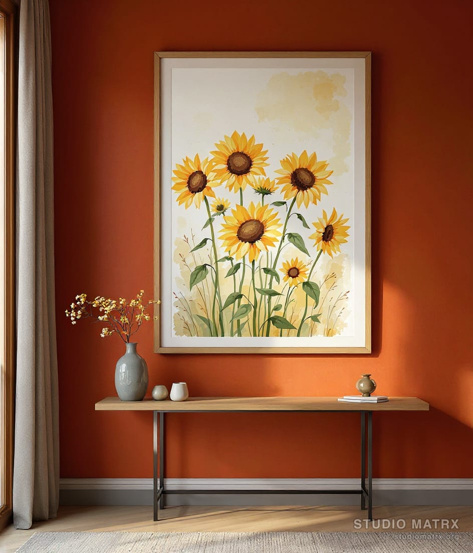 Sunflowers in Summer — Terracotta Wall