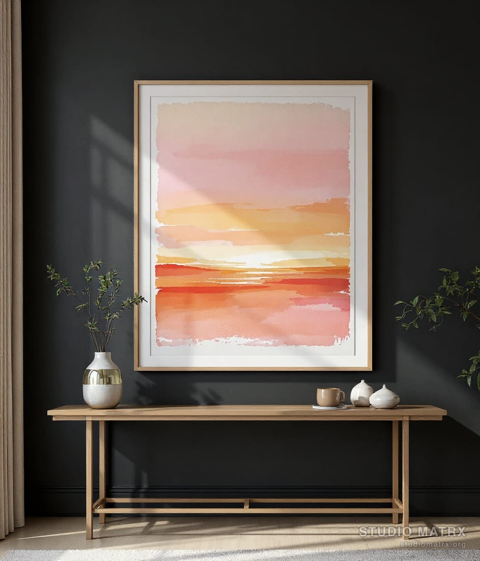 Sunset Gradient — Charcoal Wall