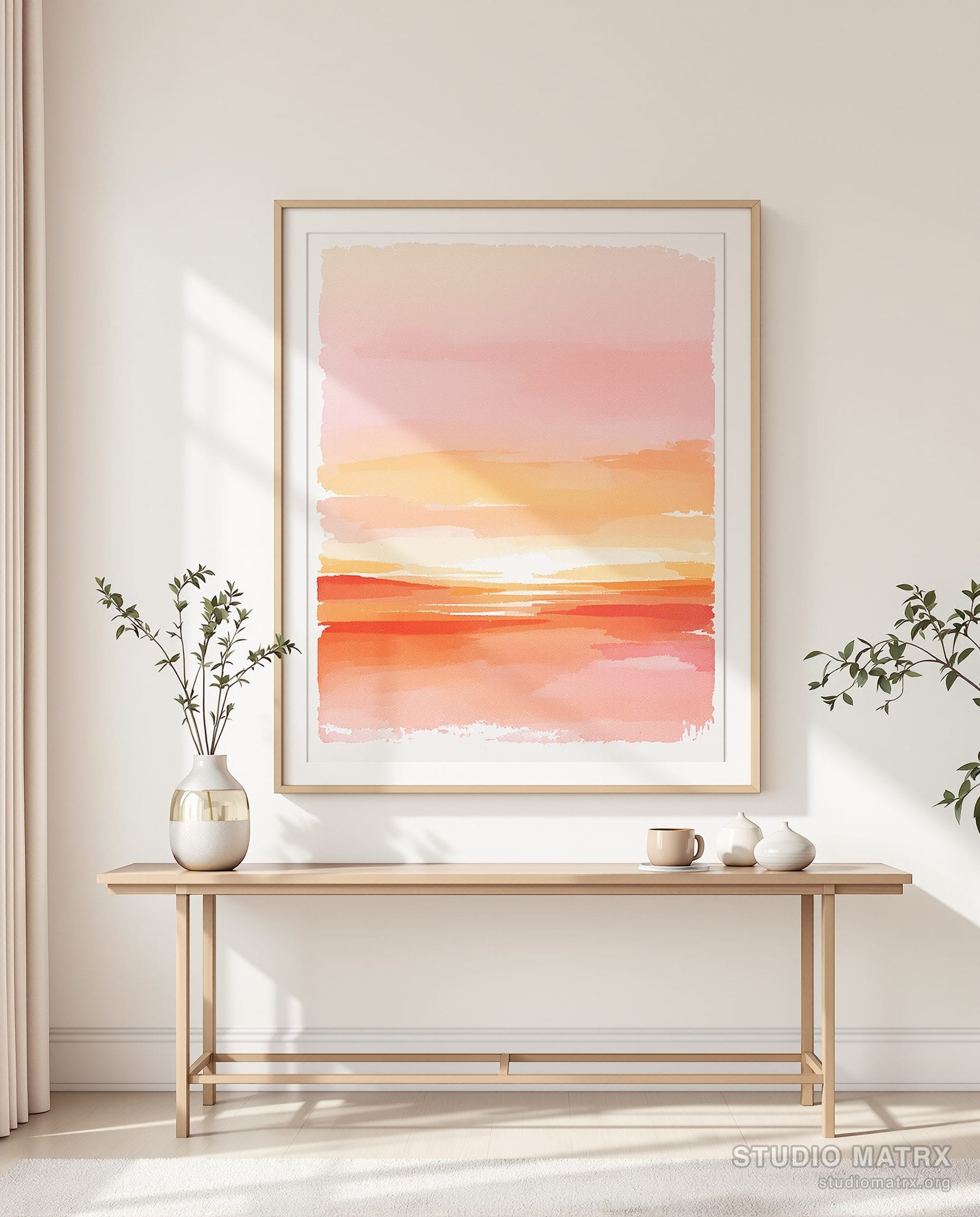 Sunset Gradient — Warm White Wall