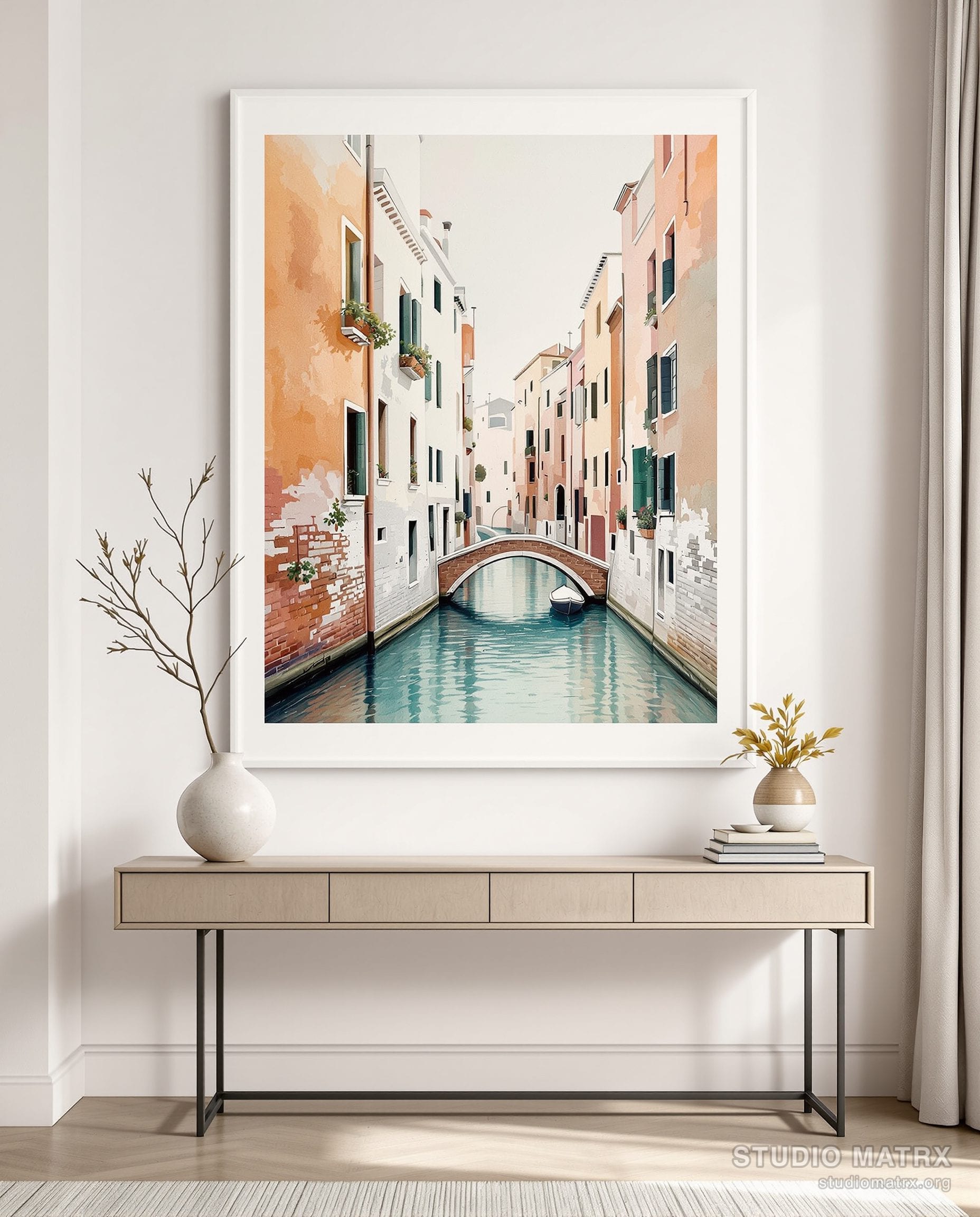 Venetian Canal — Warm White Wall