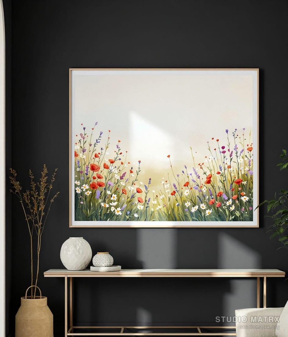 Wildflower Meadow — Charcoal Wall