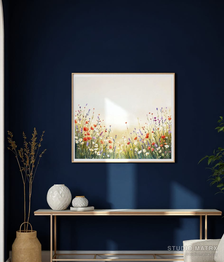 Wildflower Meadow — Navy Wall