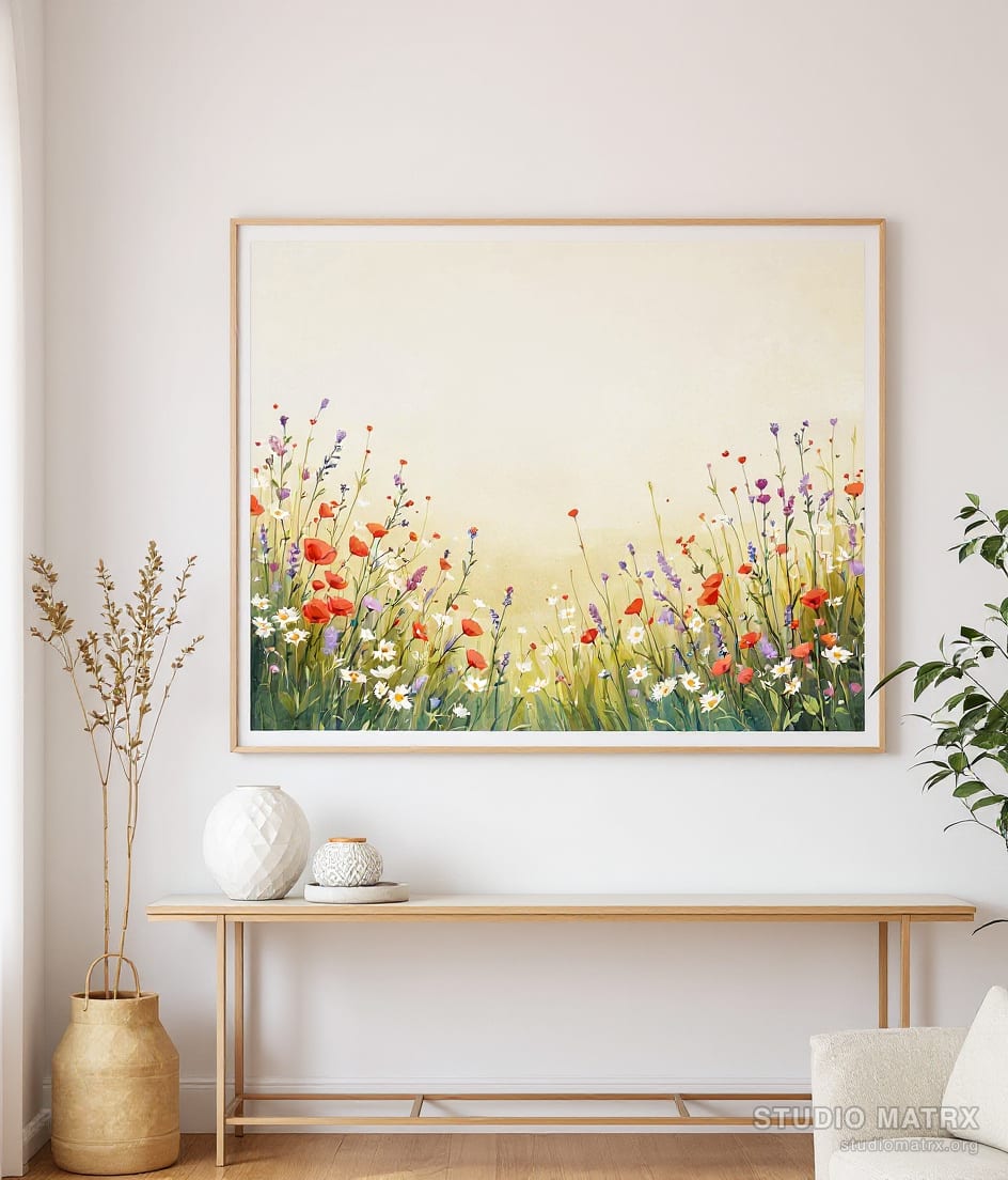 Wildflower Meadow — Warm White Wall