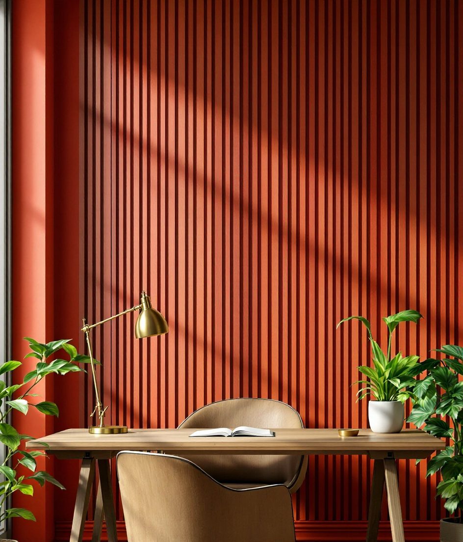 Acoustic Felt and Wood Wall Panel — Terracotta Wall