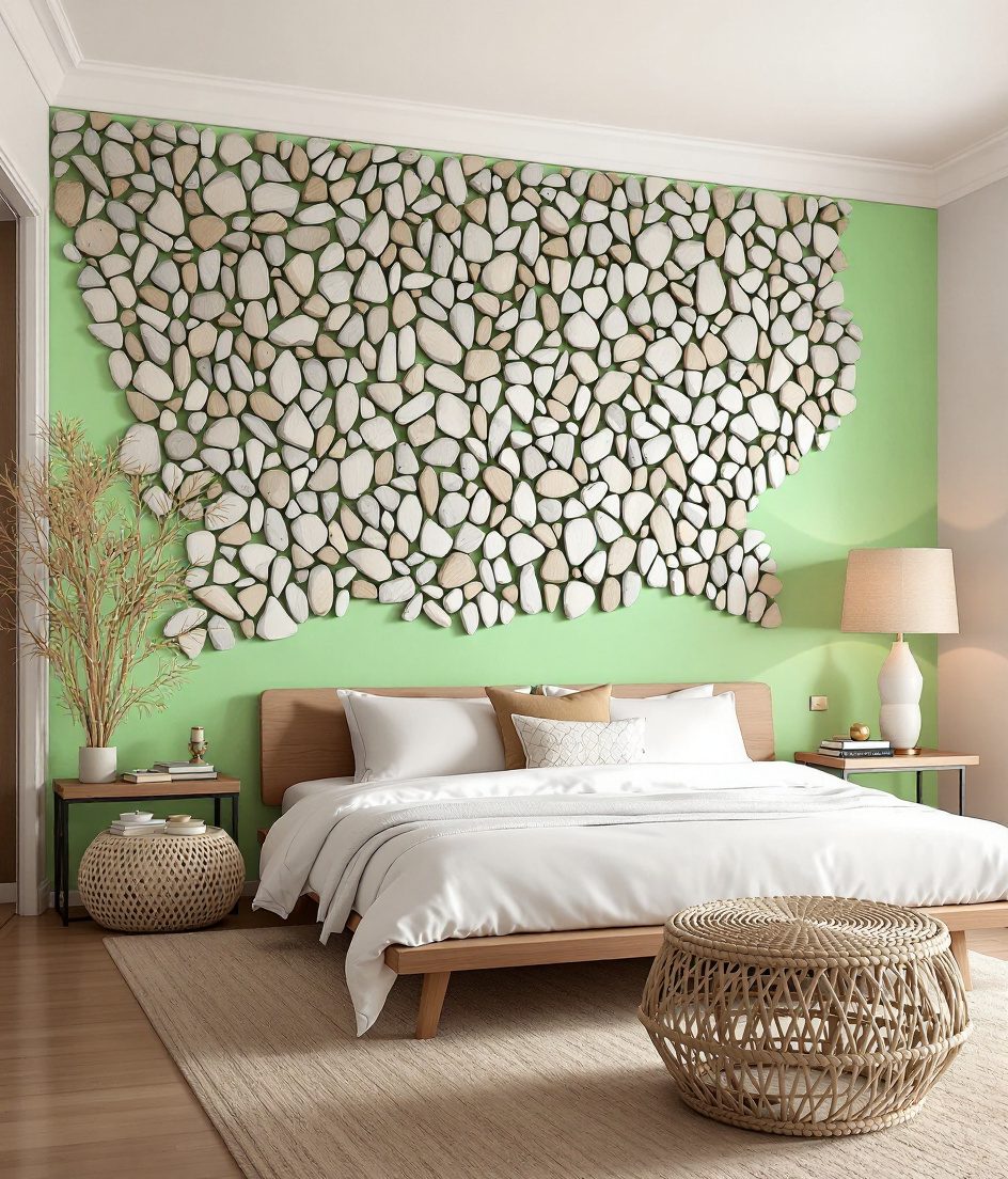 Driftwood Mosaic Wall Panel — Sage Wall