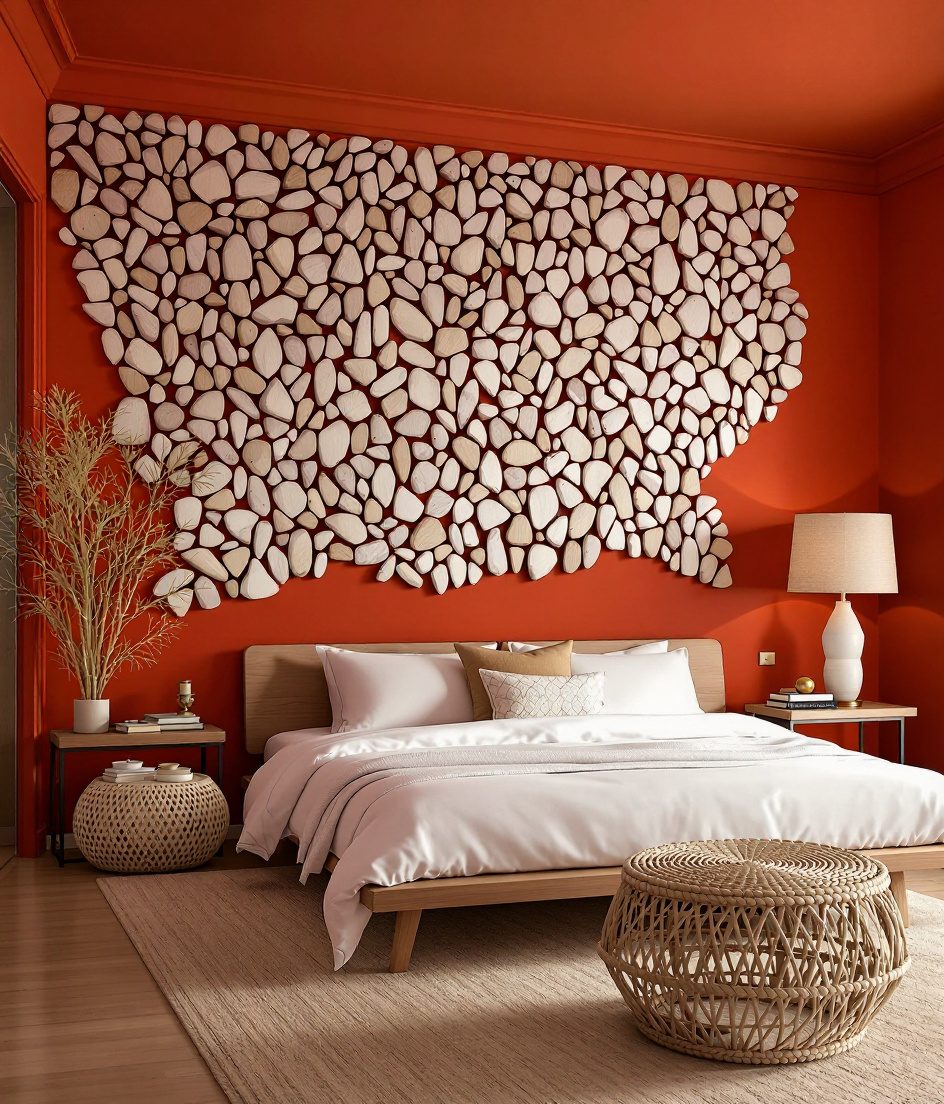 Driftwood Mosaic Wall Panel — Terracotta Wall