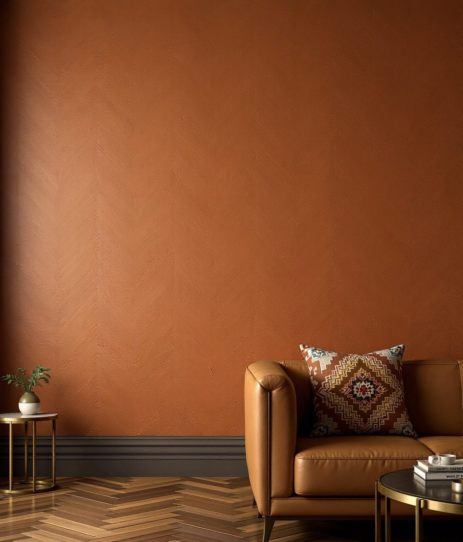 Herringbone Wood Wall Panel — Terracotta Wall