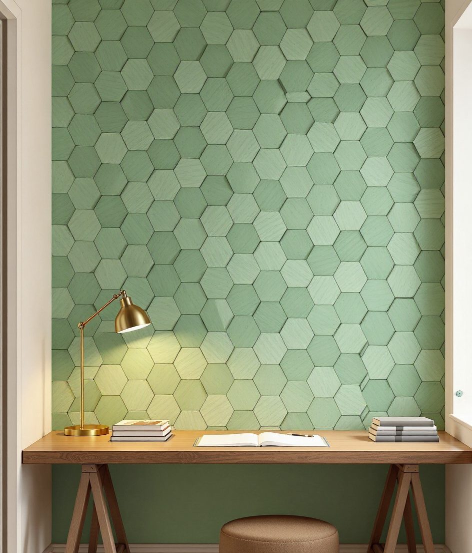Hexagon Wood Wall Panel — Sage Wall