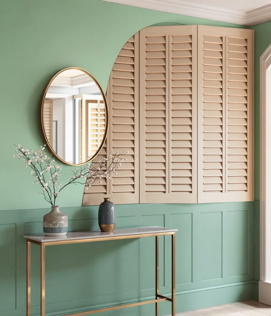 Louvered Wood Wall Panel — Sage Wall