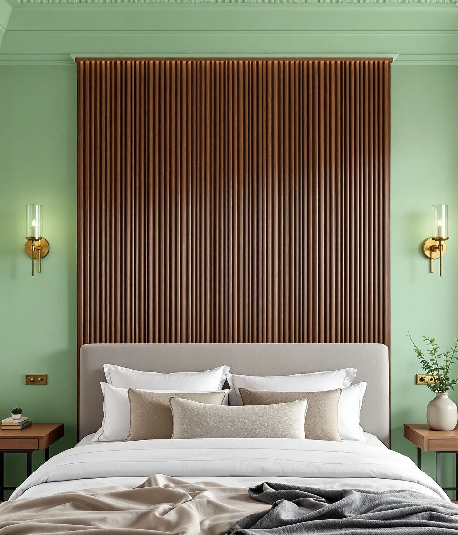 Reeded Wood Wall Panel — Sage Wall