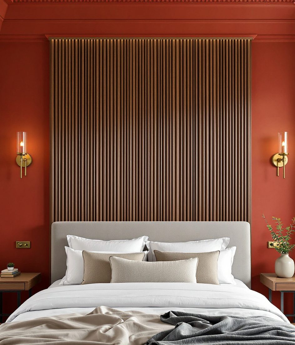 Reeded Wood Wall Panel — Terracotta Wall