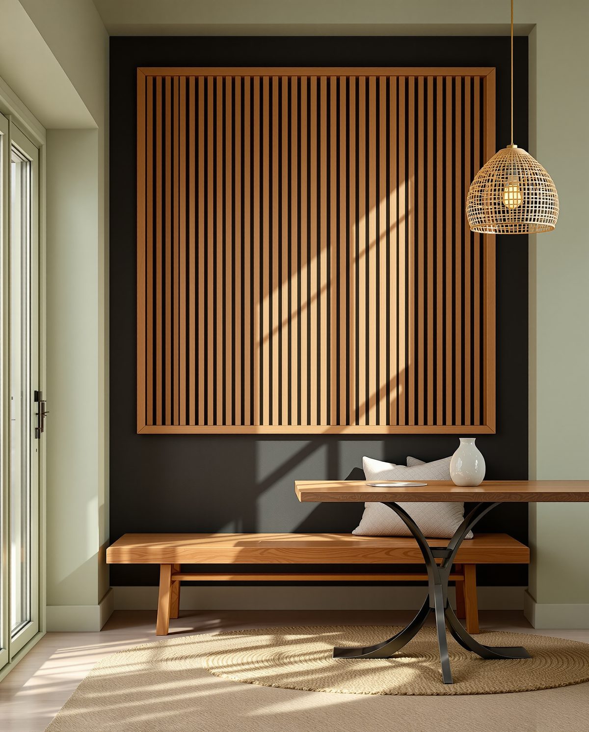 Slatted Batten Wood Wall Panel — Sage Wall