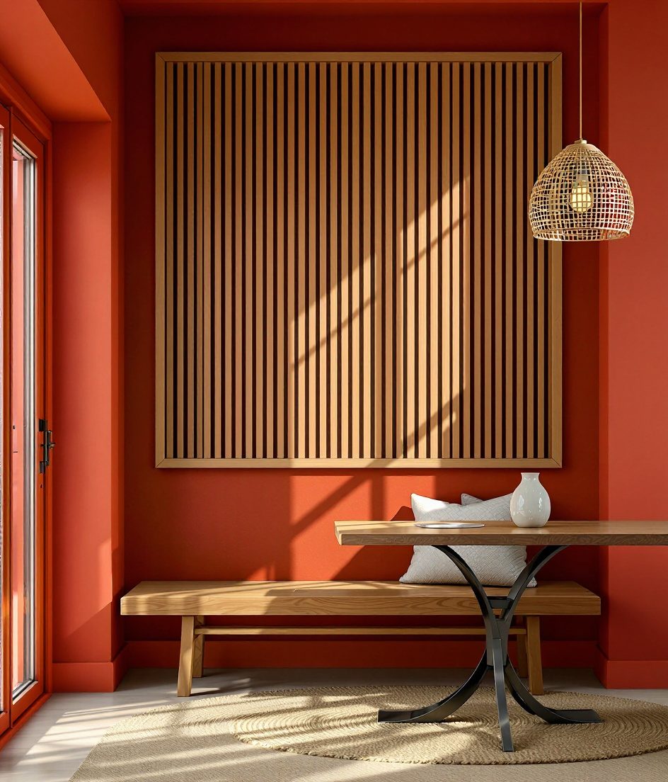 Slatted Batten Wood Wall Panel — Terracotta Wall