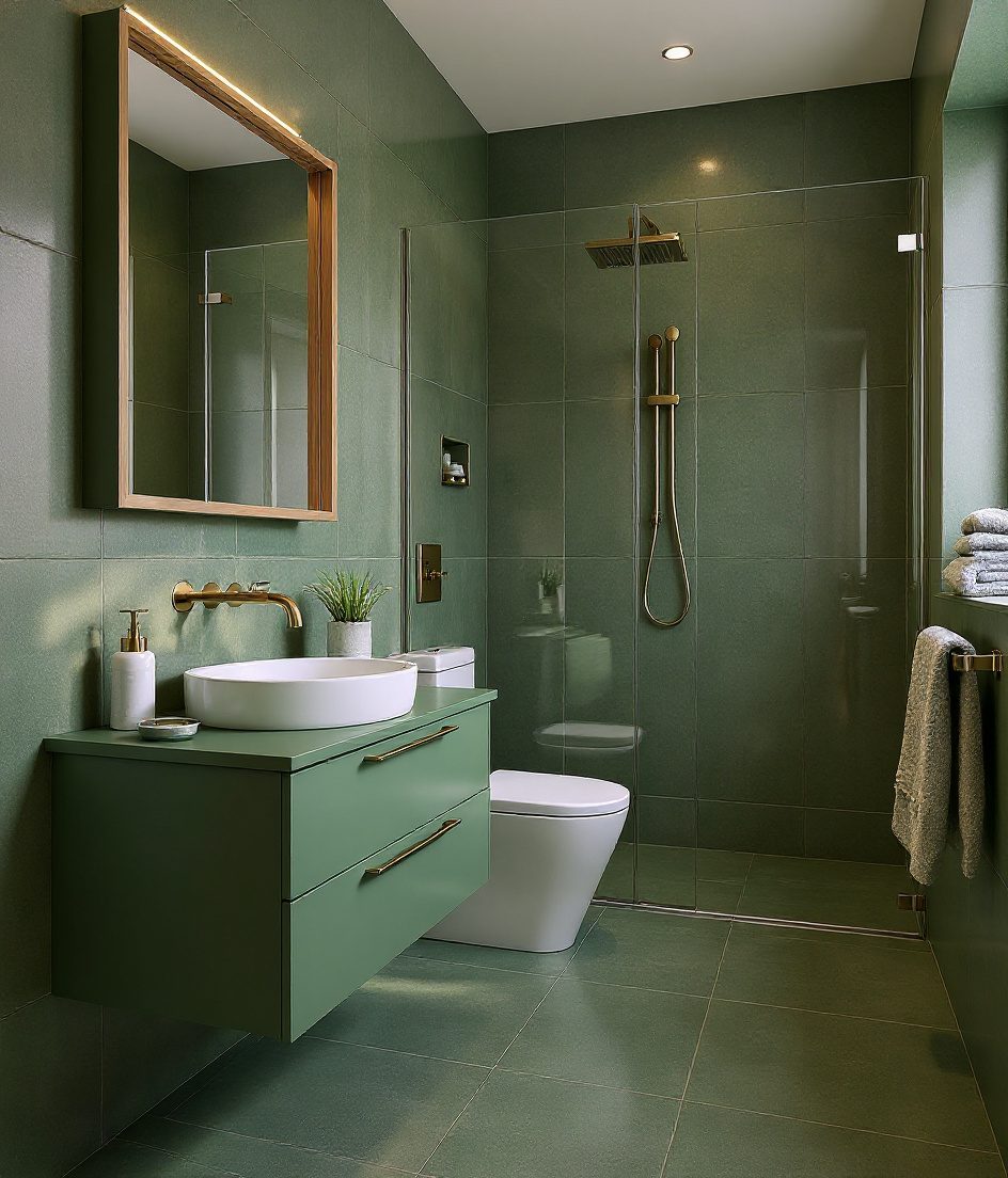 Family Bathroom With Wet & Dry Zones — Sage & Brass