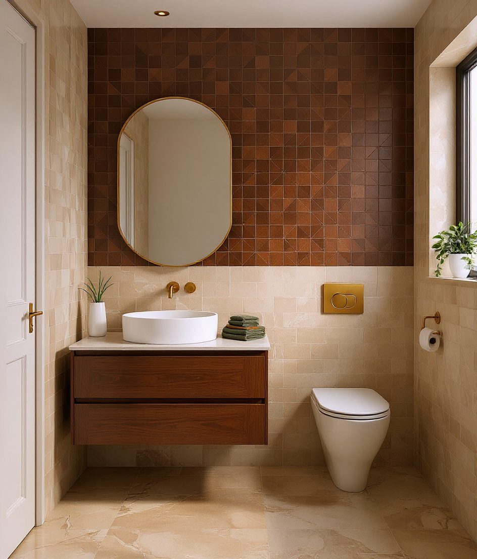 Bathroom With Statement Feature-Tile Wall — Walnut Classic
