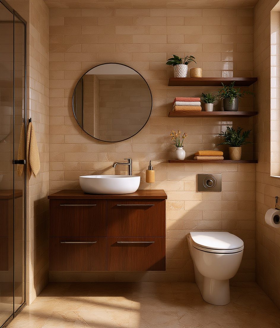 Kids-Friendly Family Bathroom — Walnut Classic