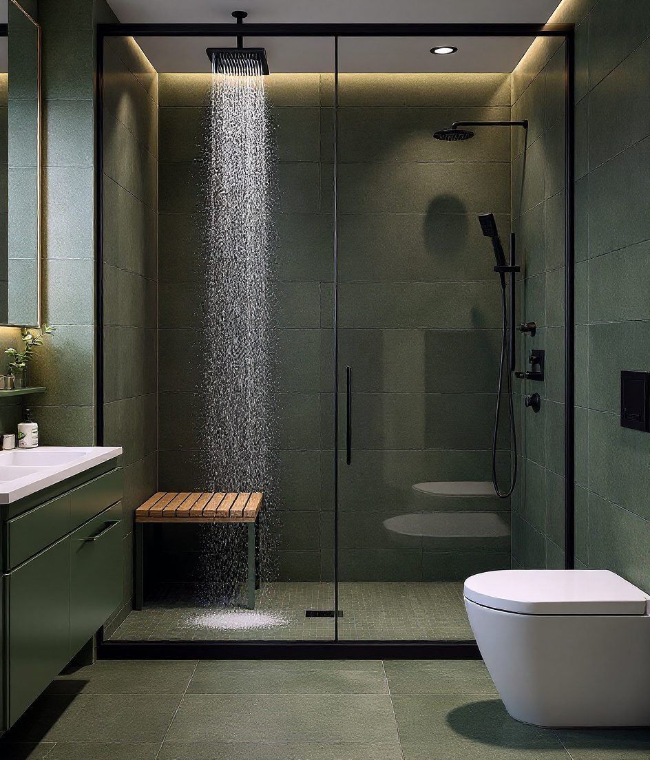 Master Ensuite With Double Shower — Sage & Brass