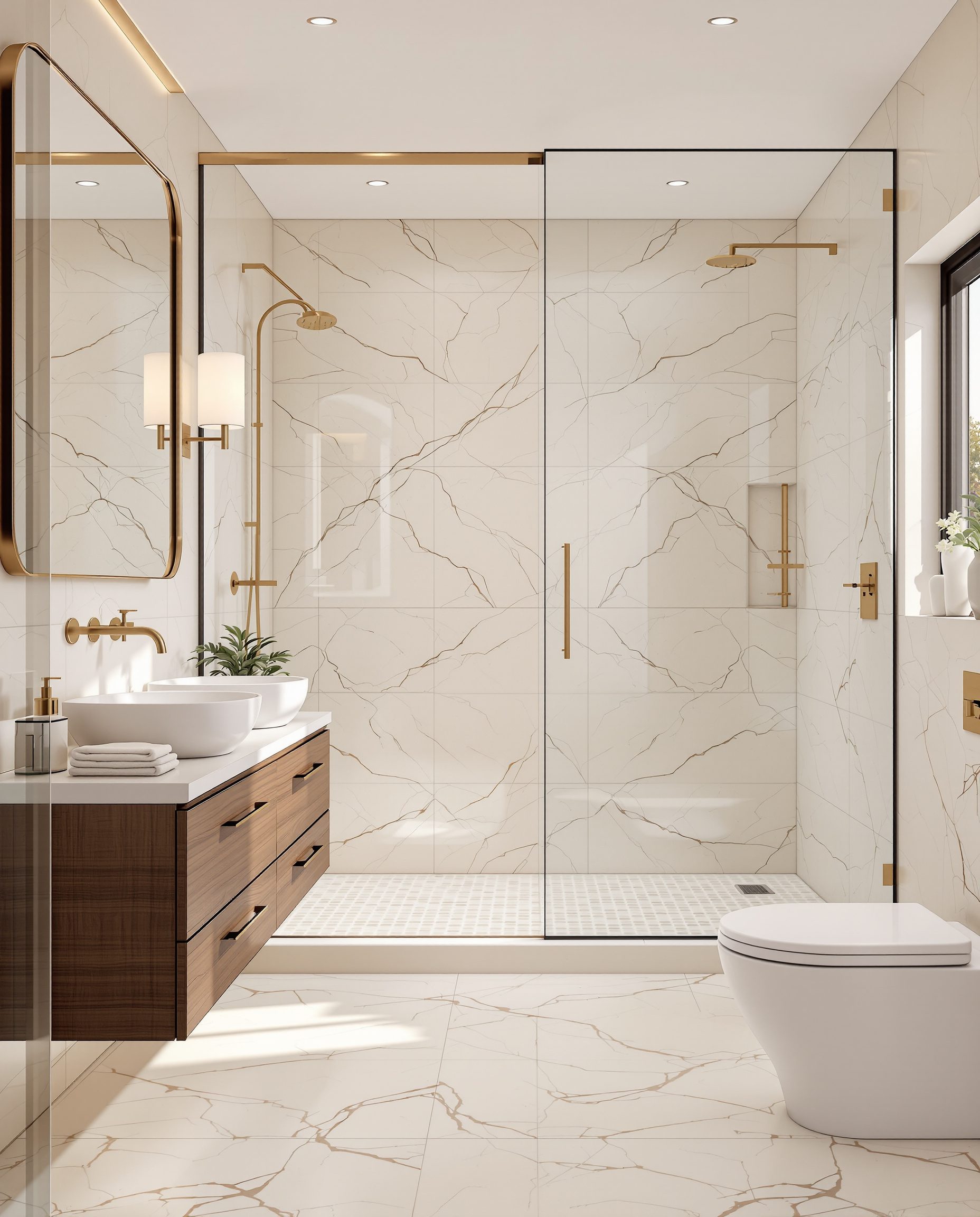 Master Ensuite With Walk-In Shower — Walnut Classic