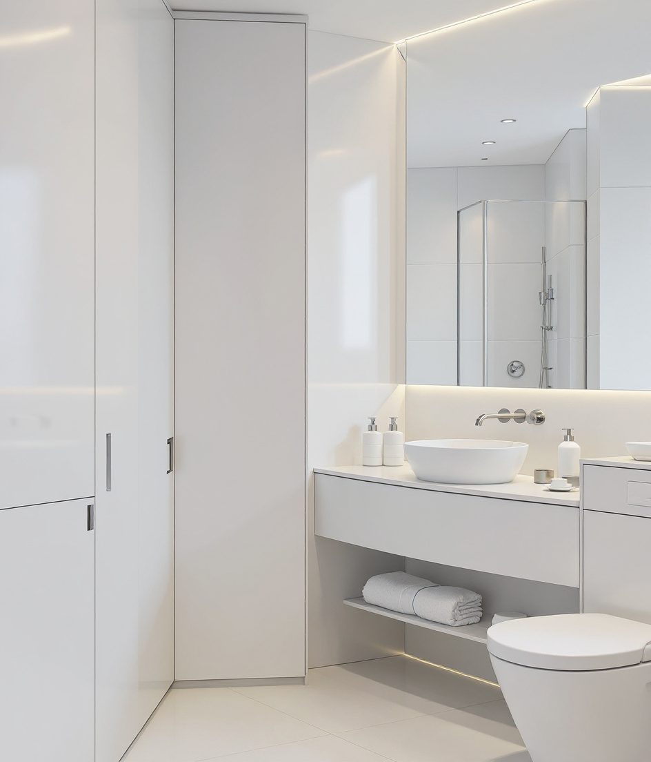 Master Ensuite With Dressing Area — White Modern