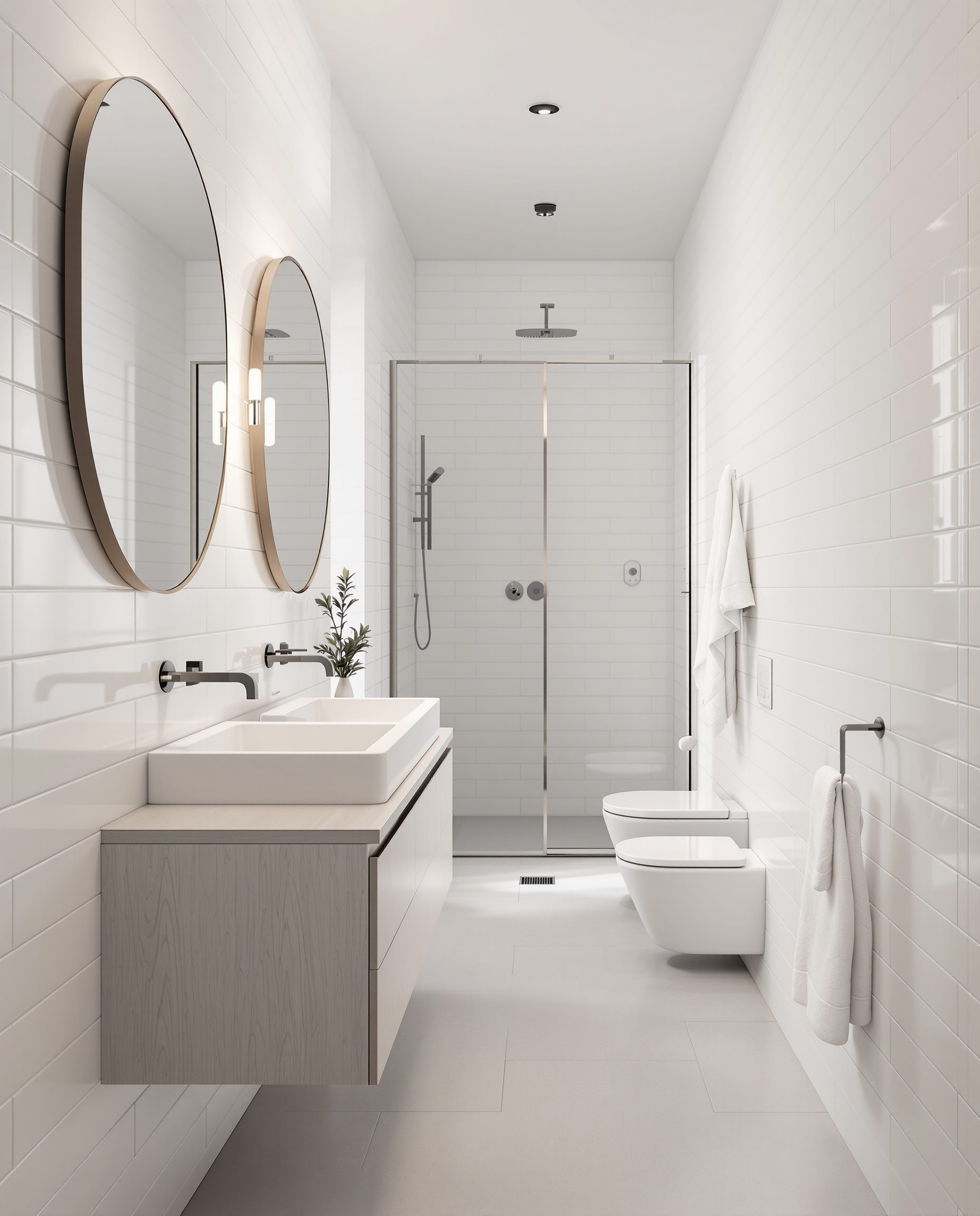 Narrow Galley Bathroom