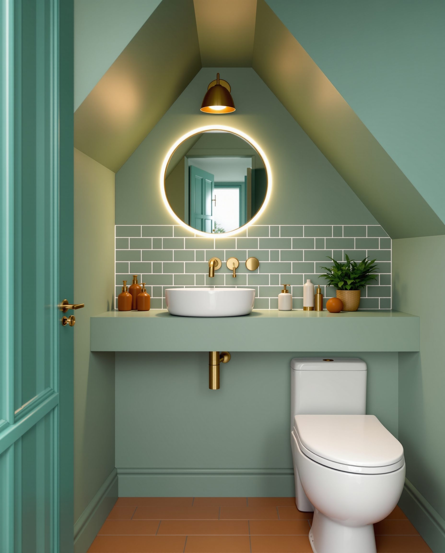 Powder Room Under The Stairs