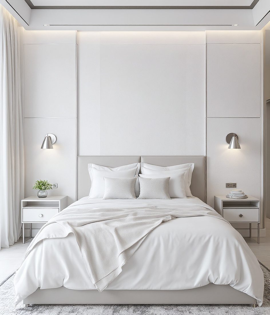 Bedroom With An Accent Wall — White Modern