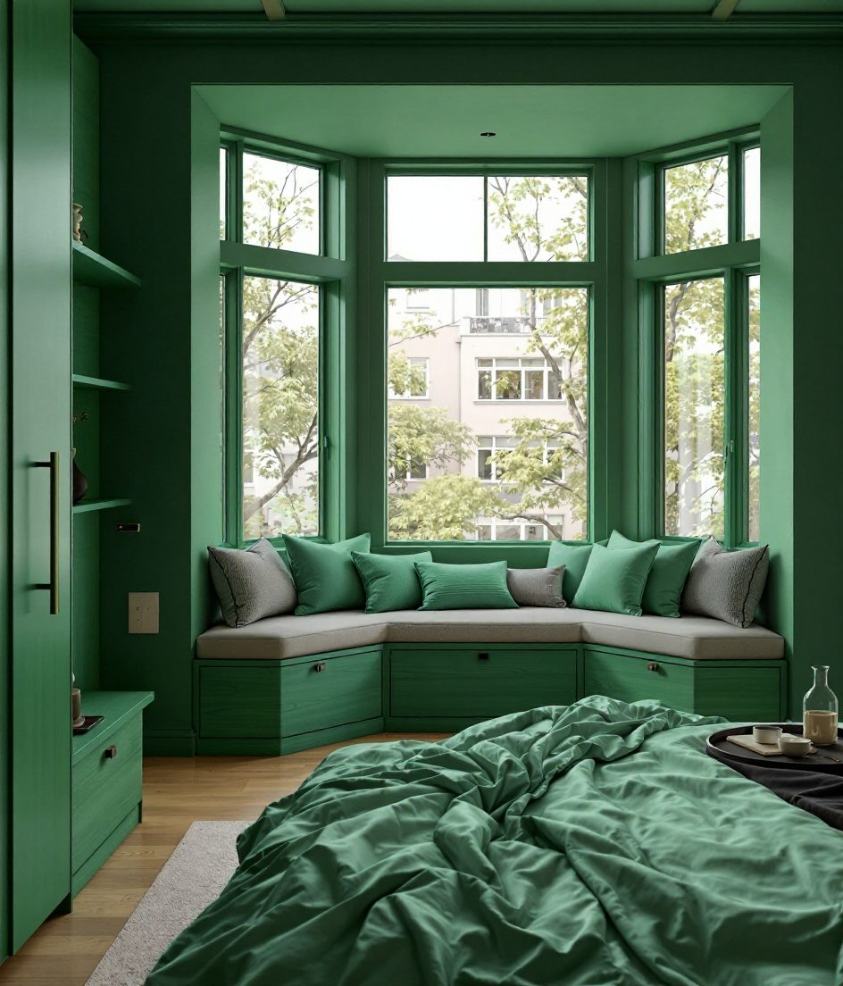 Bedroom With A Bay-Window Seat — Sage & Brass