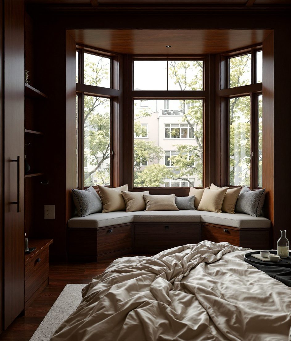 Bedroom With A Bay-Window Seat — Walnut Classic
