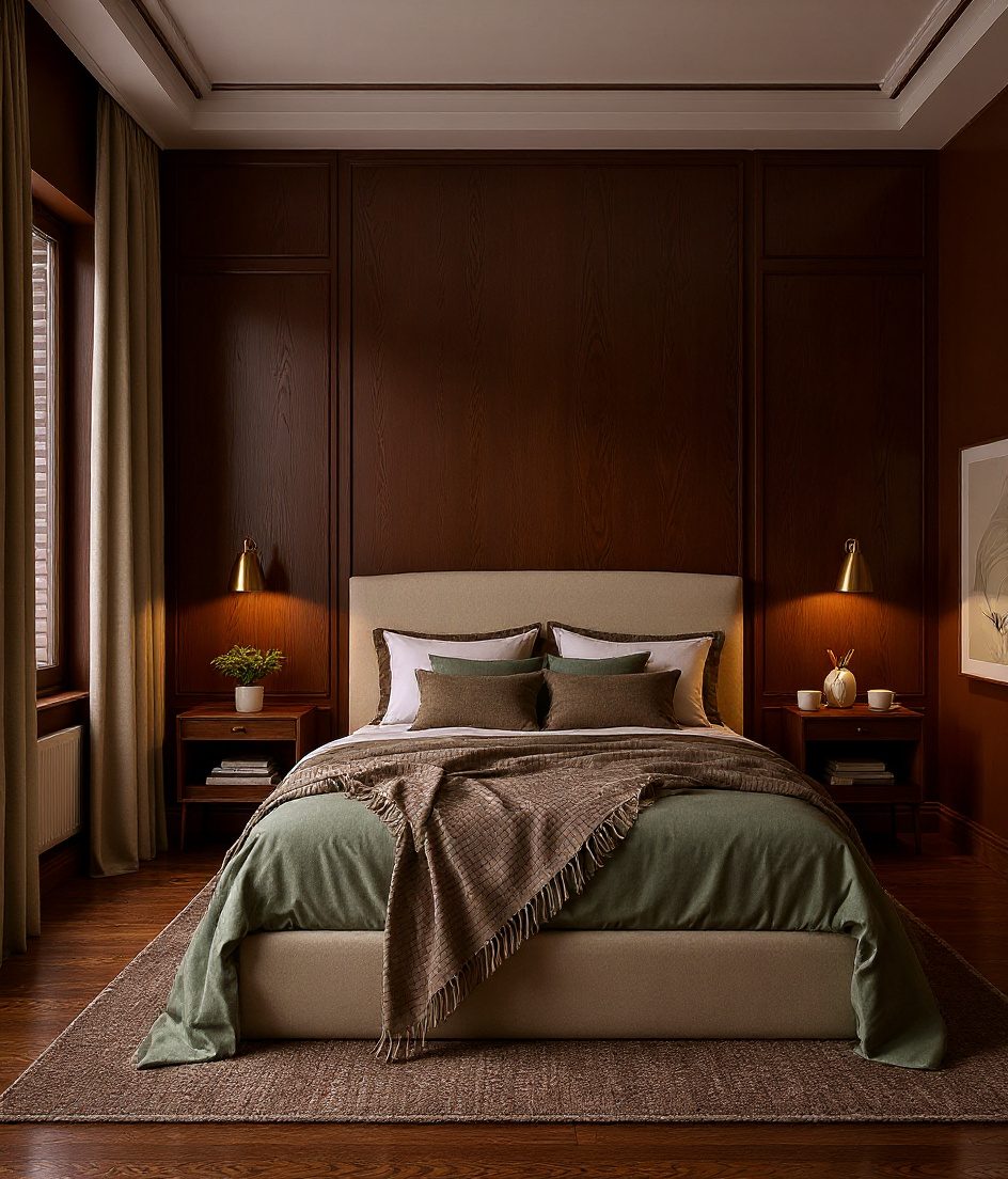 Bedroom With A Reading Nook — Walnut Classic