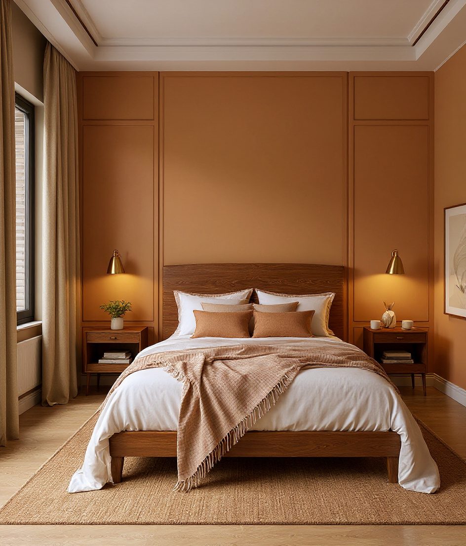 Bedroom With A Reading Nook — Warm Oak