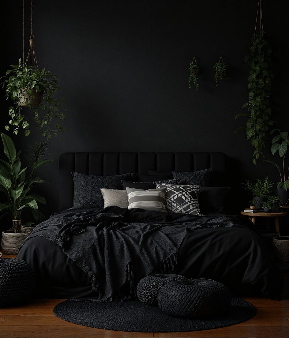 Bohemian Bedroom — Charcoal Minimal