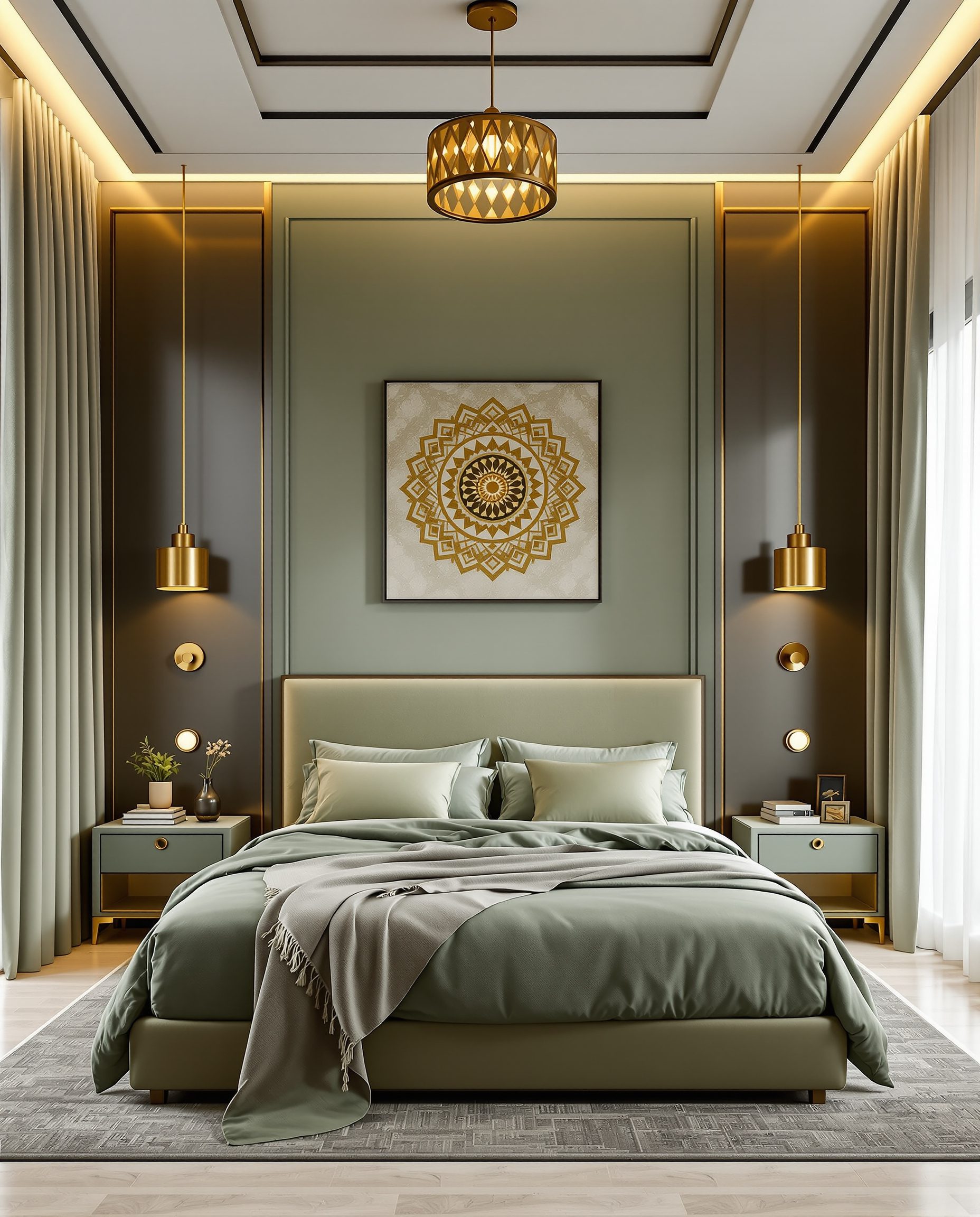 Contemporary Indian Bedroom — Sage & Brass