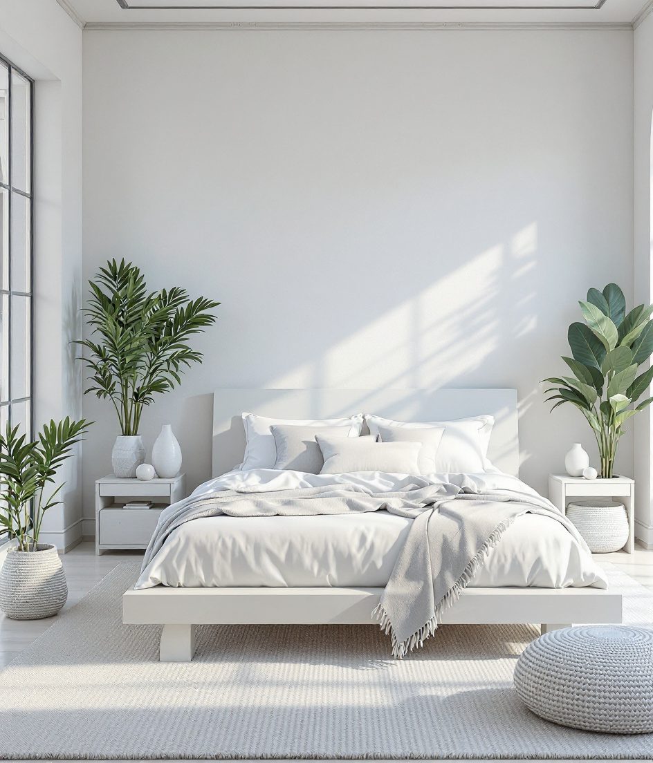 Earthy Natural-Materials Bedroom — White Modern