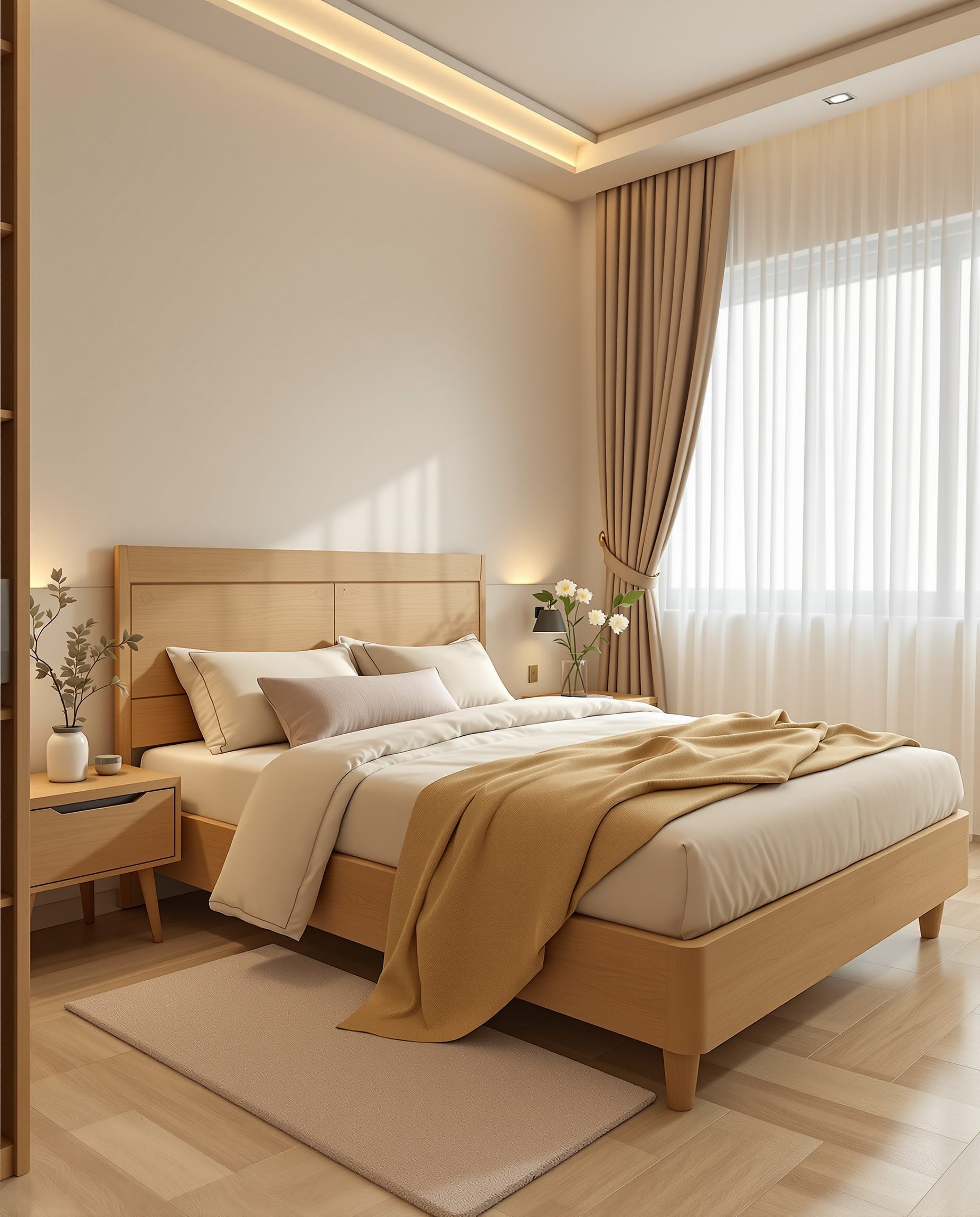 Accessible Bedroom For Parents — Warm Oak