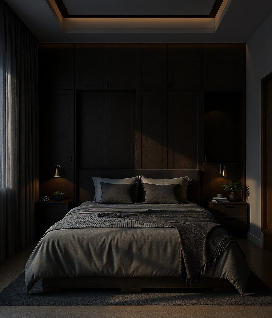 Simple Guest Bedroom — Charcoal Minimal
